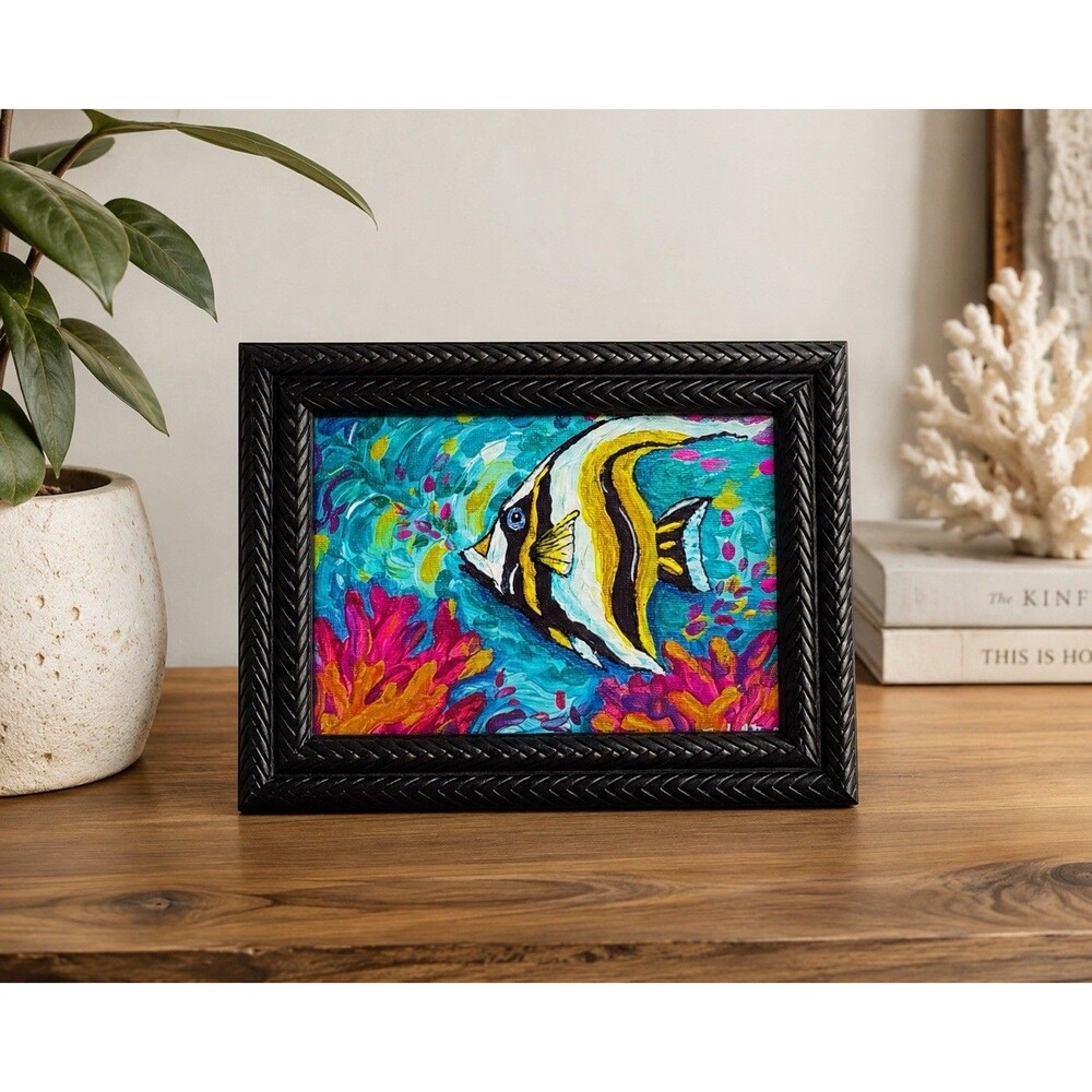 original art paintings 5x7 Coral Fish Acrylic Painting